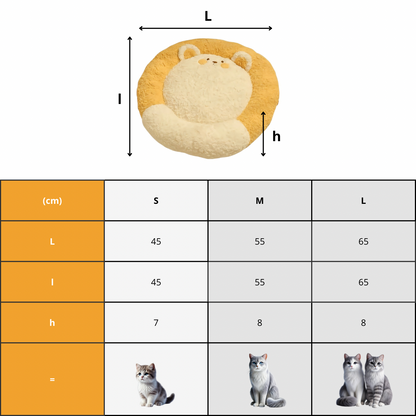 Plush Cat Cushion – Soft Fluffy Pillow Bed for Cats