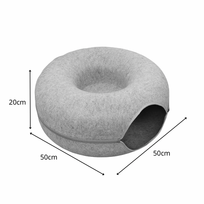 Donut Cat Bed – Plush Round Cat Cushion