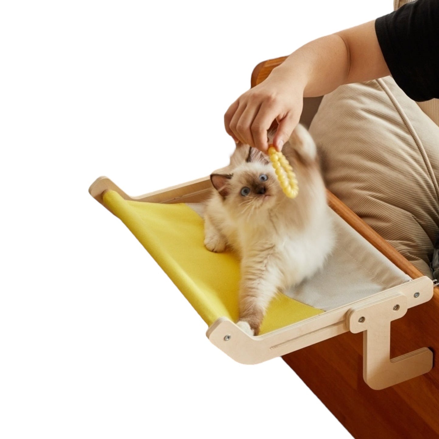 Hanging Cat Bed – Suspended Basket Hammock for Cats