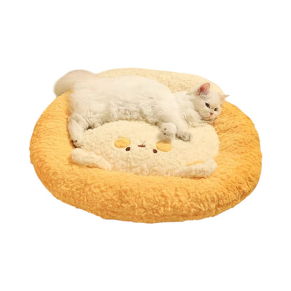 Plush Cat Cushion – Soft Fluffy Pillow Bed for Cats