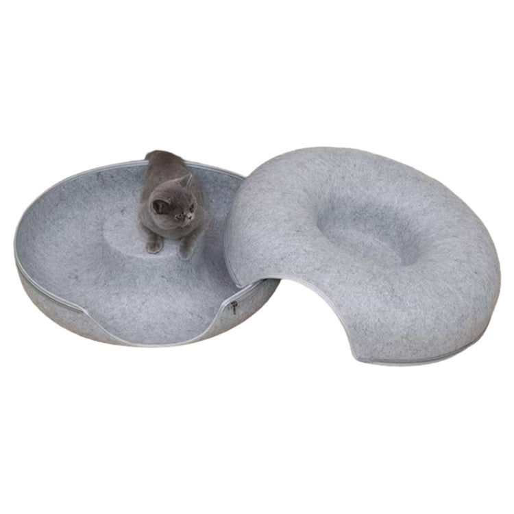 Donut Cat Bed – Plush Round Cat Cushion