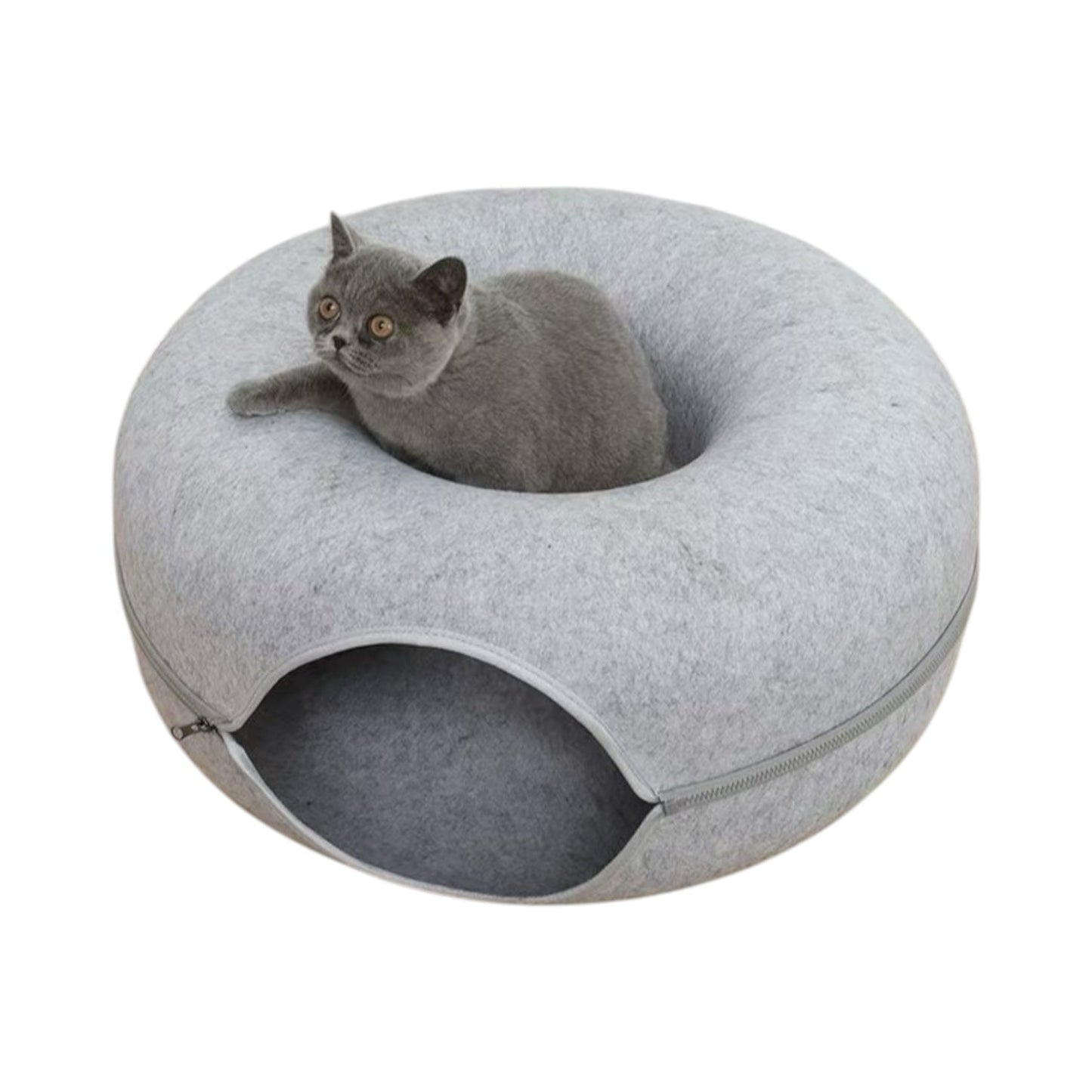 Donut Cat Bed – Plush Round Cat Cushion