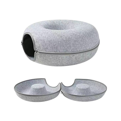 Donut Cat Bed – Plush Round Cat Cushion