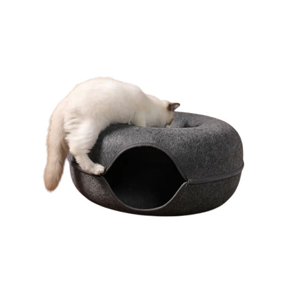 Donut Cat Bed – Plush Round Cat Cushion