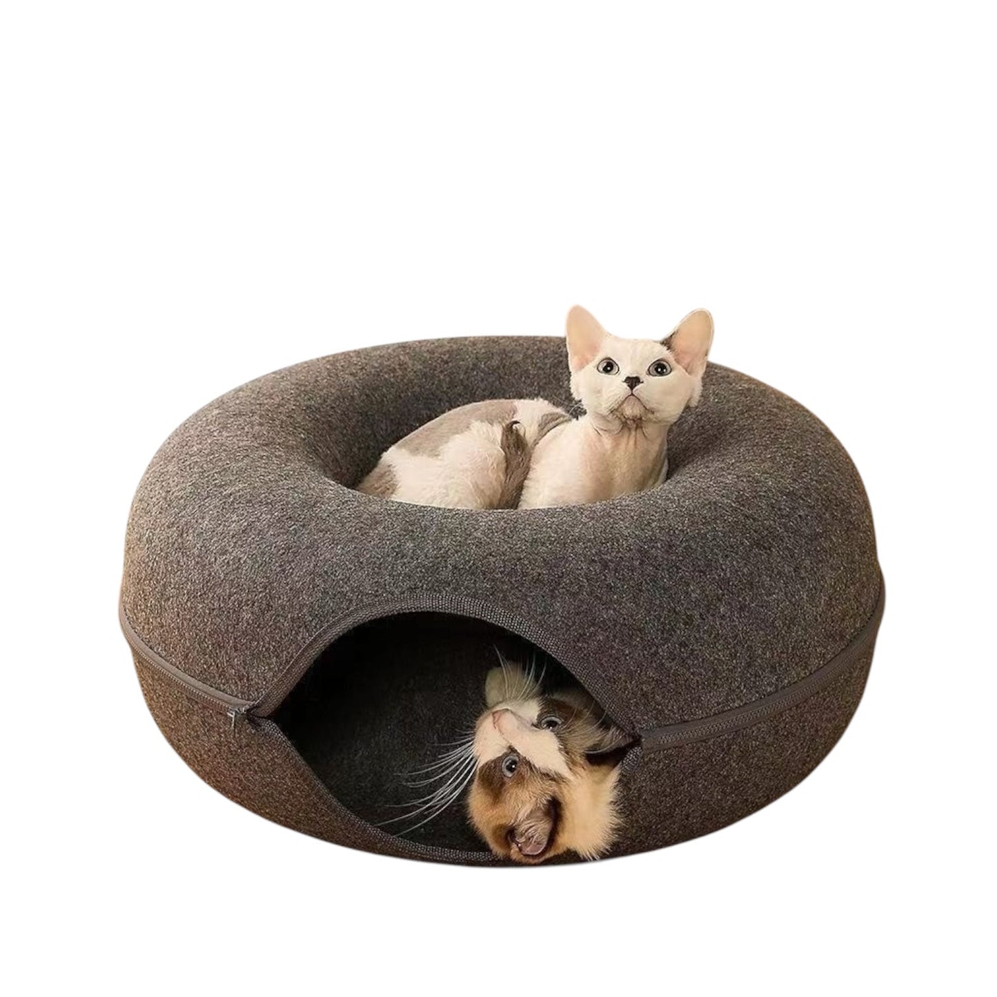 Donut Cat Bed – Plush Round Cat Cushion