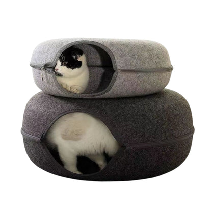 Donut Cat Bed – Plush Round Cat Cushion