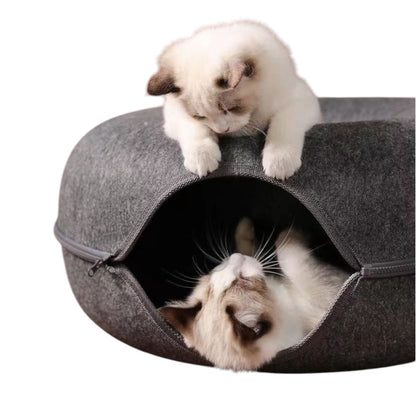 Donut Cat Bed – Plush Round Cat Cushion