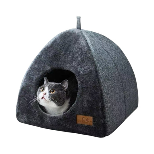 Plush Cat Tent – Soft Fluffy Indoor Bed for Cats