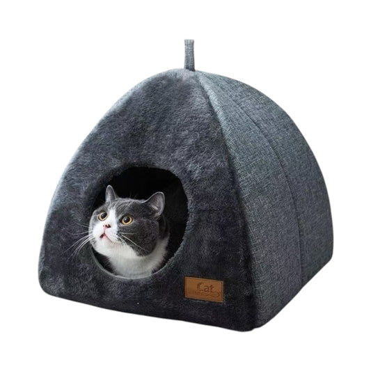 Plush Cat Tent – Soft Fluffy Indoor Bed for Cats