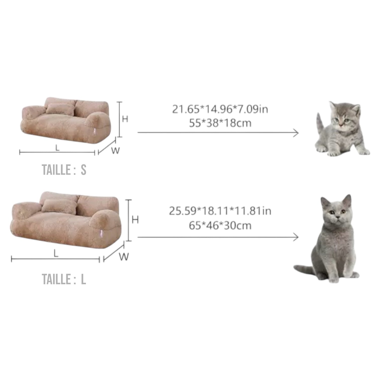 Canapé en peluche pour chat