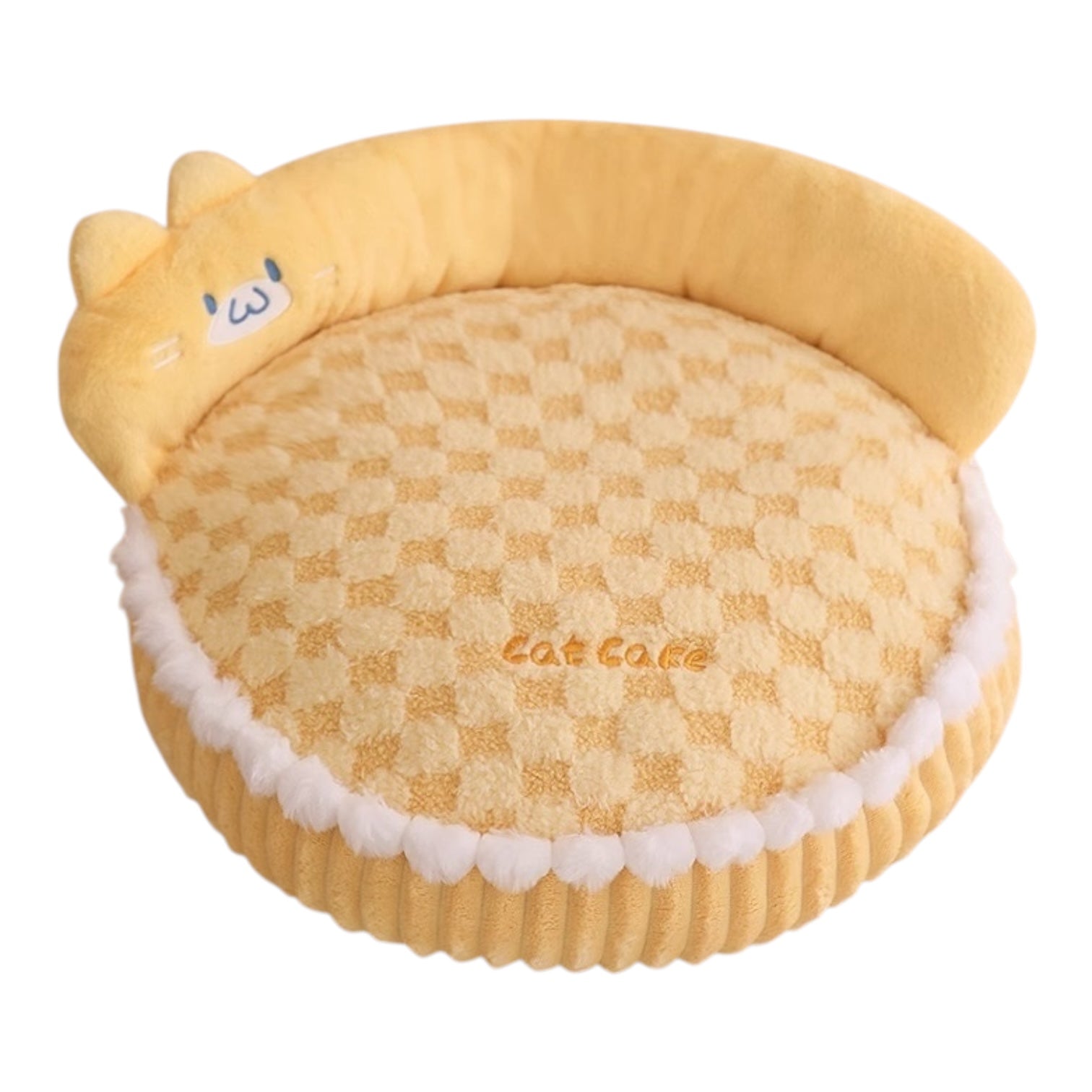 Coussin rond pour chat - Jaune