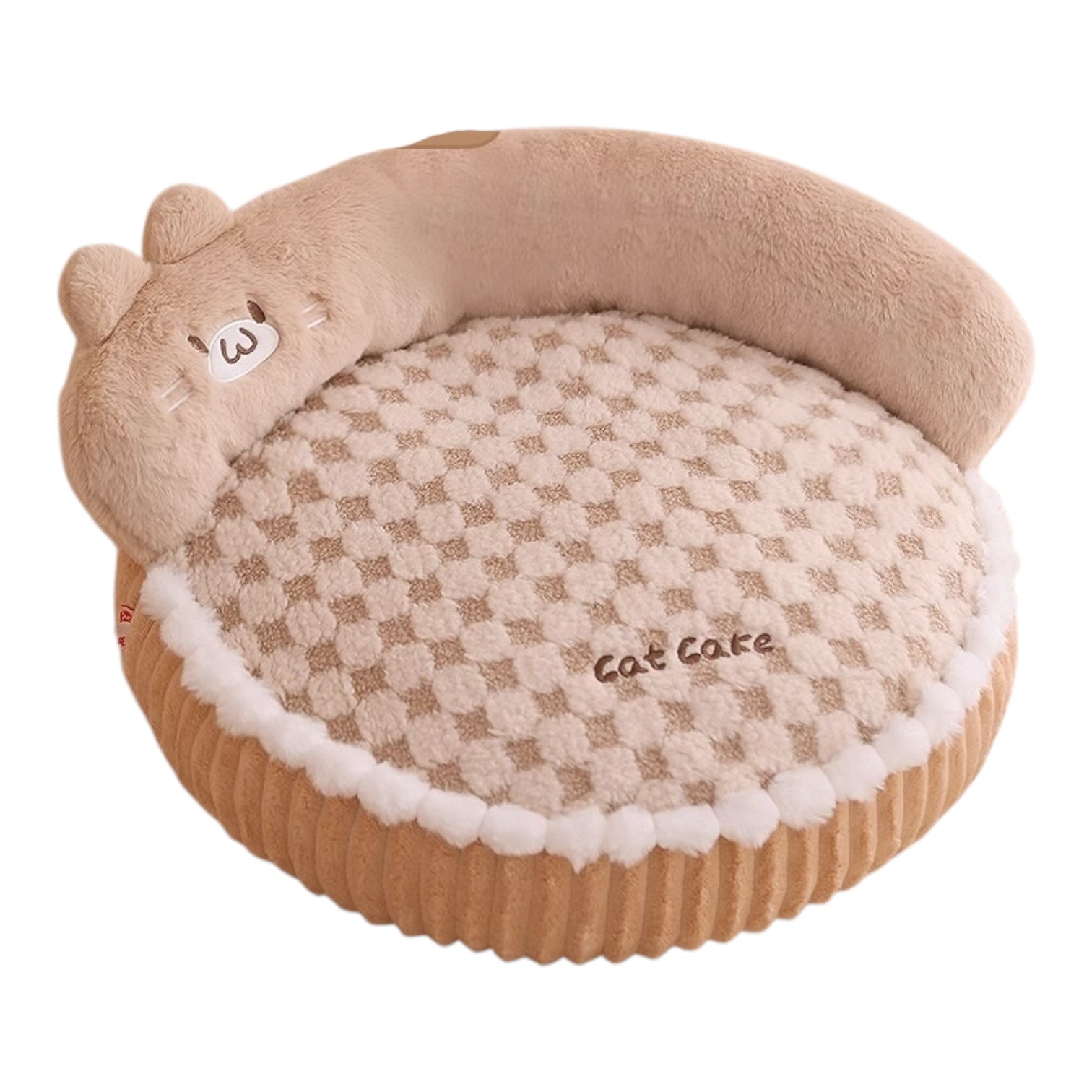 Coussin rond pour chat - Beige