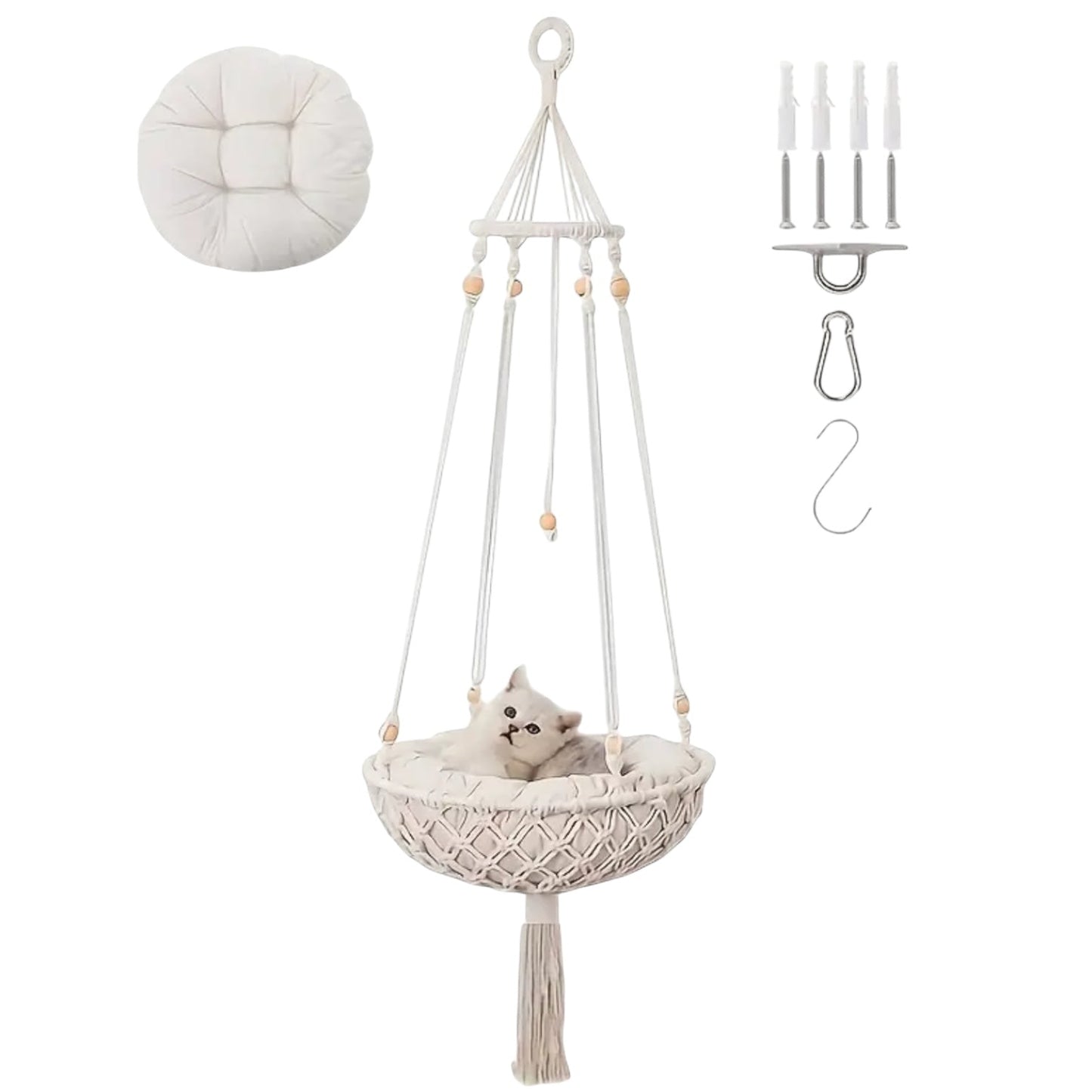 Hamac pour chat bohème avec coussin